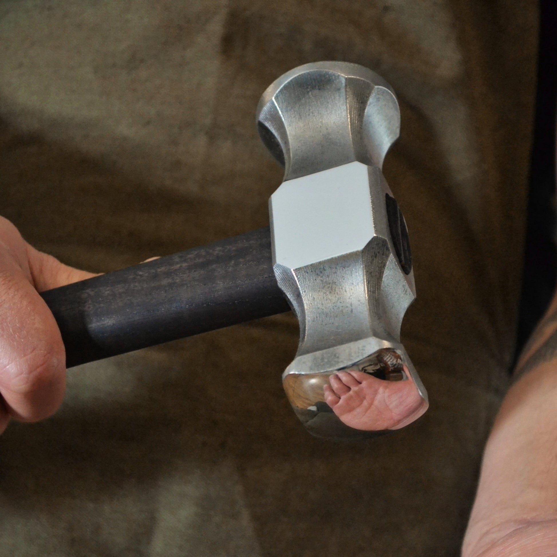 Professional Blacksmith Rounding Hammer – 2lb Forged Steel Hammer | Double-Faced Tool for Forging & Shaping - StrictBlacksmith