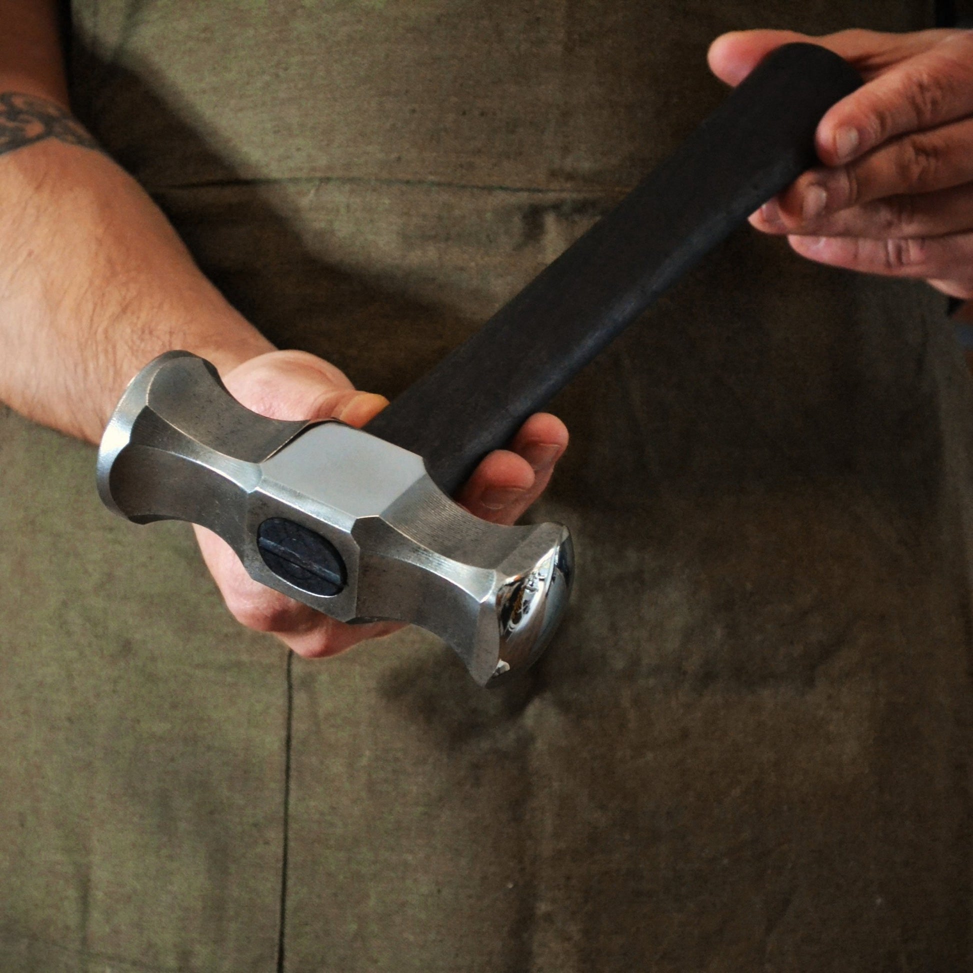 Professional Blacksmith Rounding Hammer – 2lb Forged Steel Hammer | Double-Faced Tool for Forging & Shaping - StrictBlacksmith