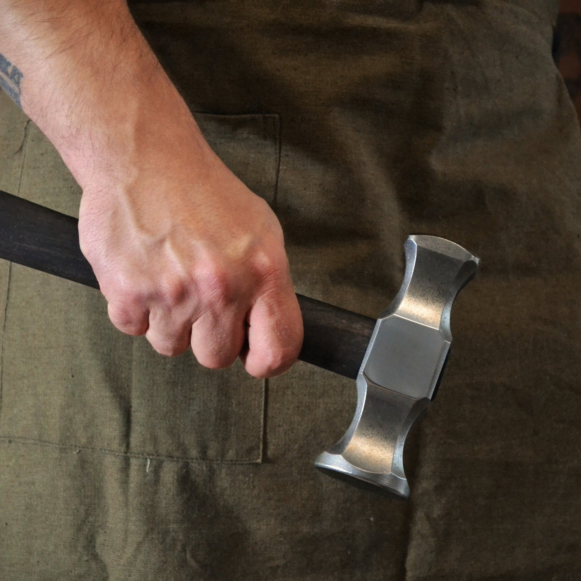 Professional Blacksmith Rounding Hammer – 2lb Forged Steel Hammer | Double-Faced Tool for Forging & Shaping - StrictBlacksmith