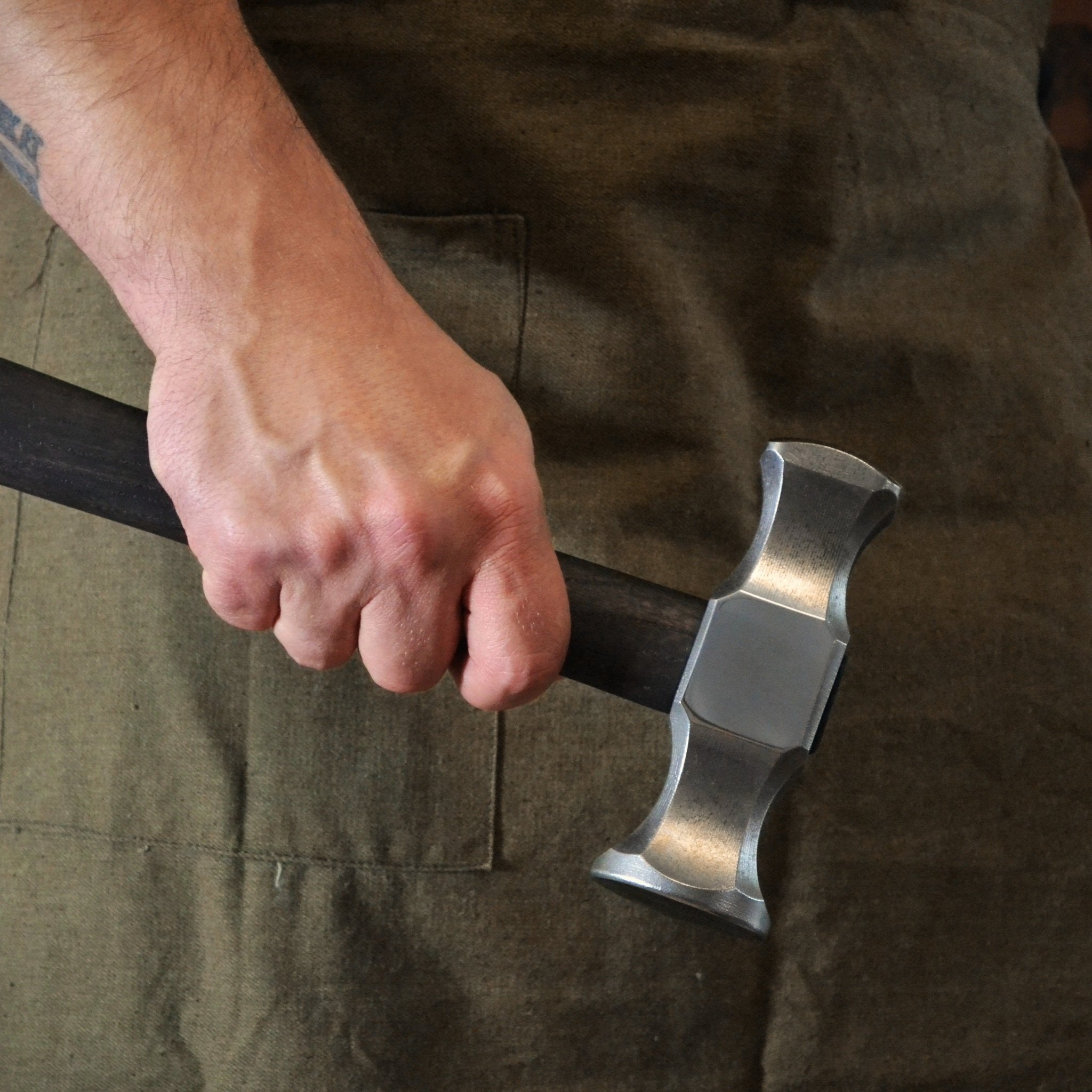 Professional Blacksmith Rounding Hammer – 2lb Forged Steel Hammer | Double-Faced Tool for Forging & Shaping - StrictBlacksmith