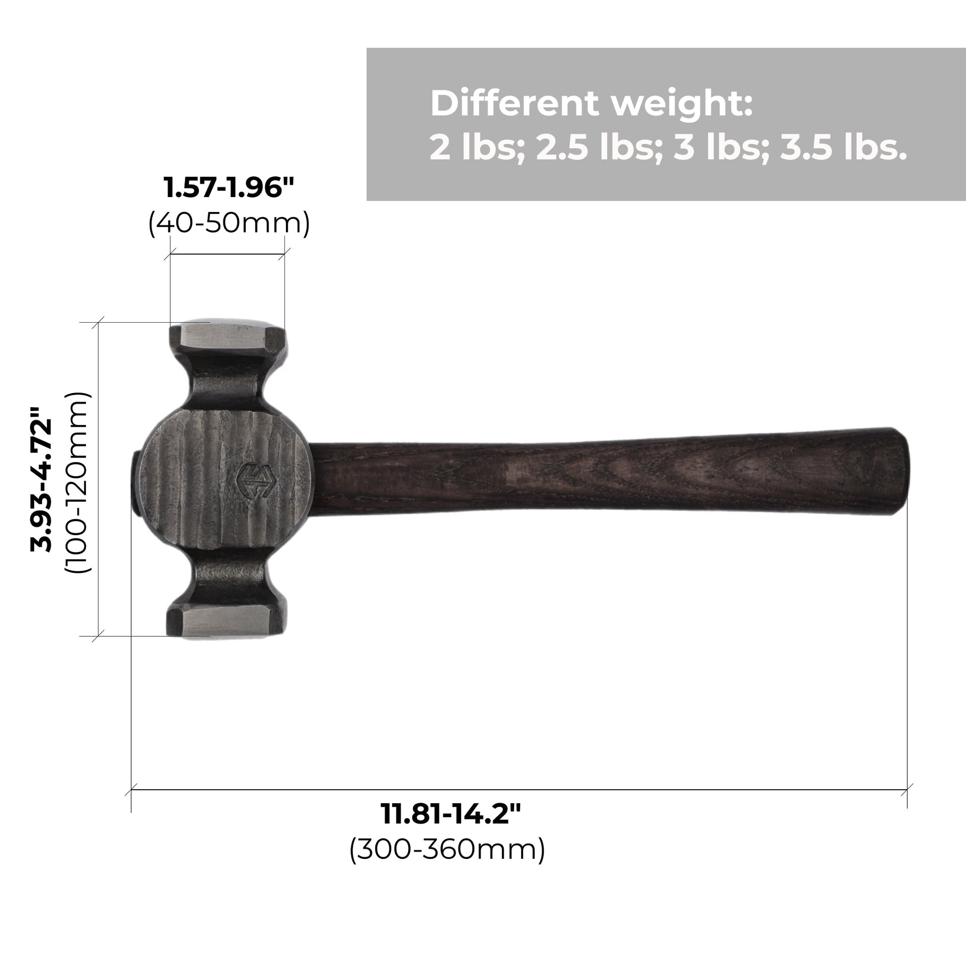 Square Circle Rounding Hammer for Blacksmith Masters 50-52(HRC) AISI 1080 High Carbon Steel - StrictBlacksmith