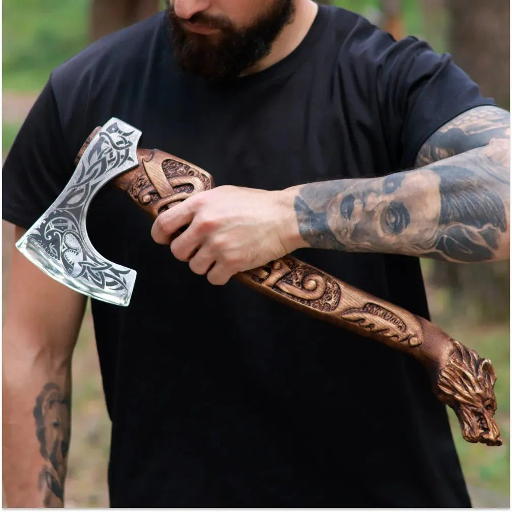 Viking axe handmade Ulfhednar Warriors from AncientSmithy