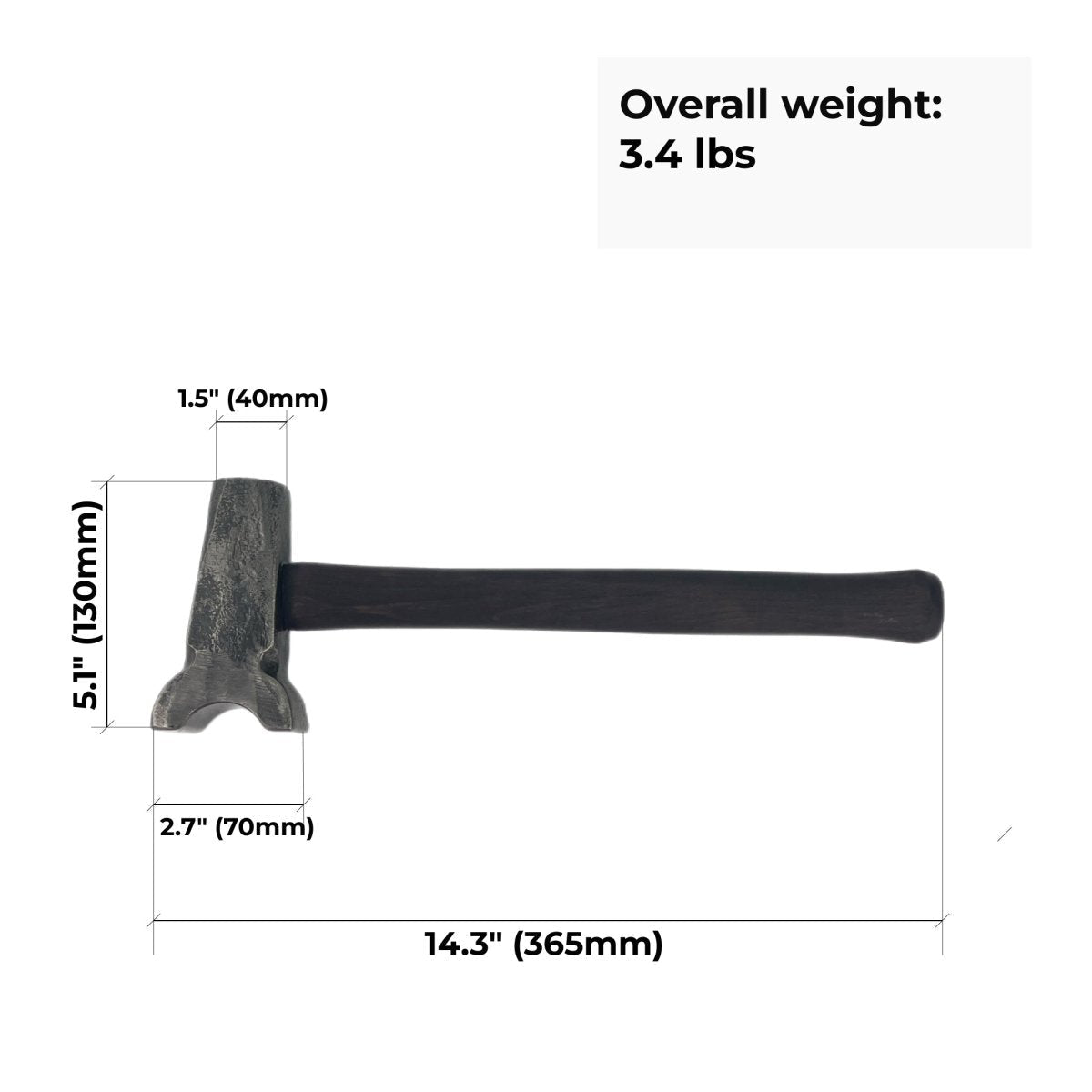 Blacksmith top swage hammer with different work zones - StrictBlacksmith
