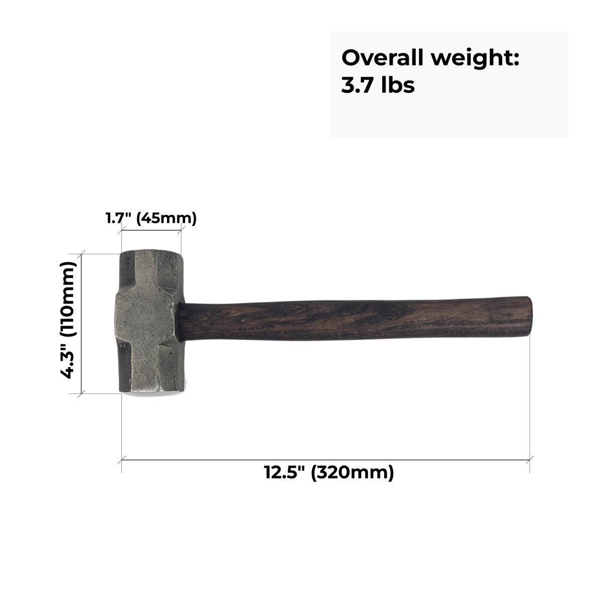 Double headed round hammer with round flat faces - Blacksmith′s flat sledge hammer from AncientSmithy