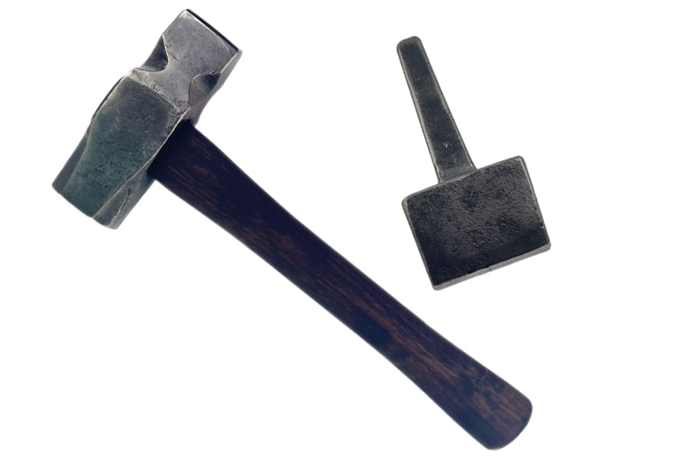 Top and bottom fullers - set of straight peen hammer and bottom fuller for blacksmith masters - StrictBlacksmith