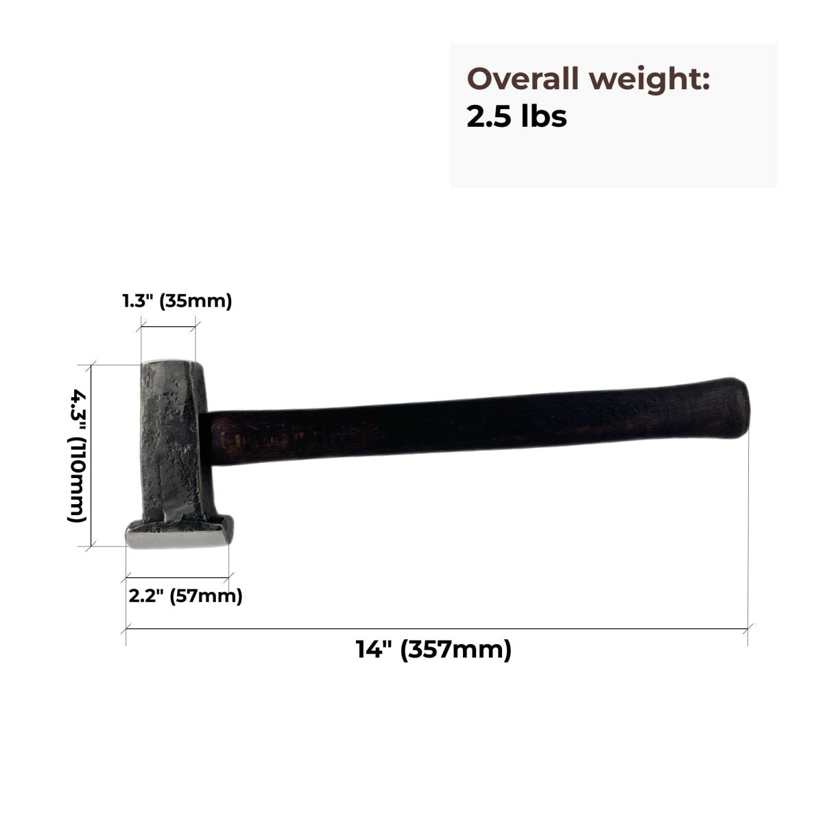 Top Fuller Hammer For Blacksmithing 2.5lbs - StrictBlacksmith